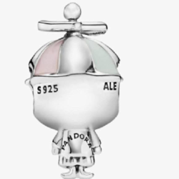 Pandora PROPELLER HAT LITTLE BOY 798015ENMX Silver Multicolor New Charm - Picture 14 of 16